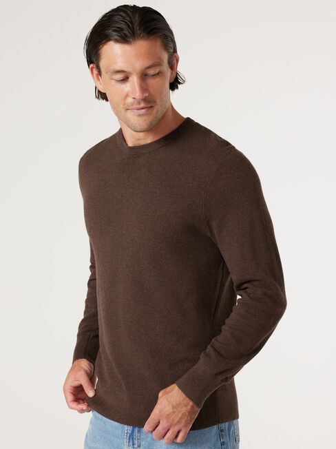 Athens Textured Knit, Brown, hi-res