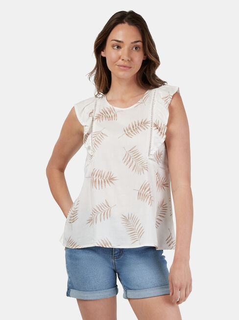 Bianca Ladder Trim Tank, White, hi-res