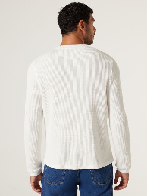 Berlin Waffle Crew Neck Long Sleeve Tee, Chalk, hi-res