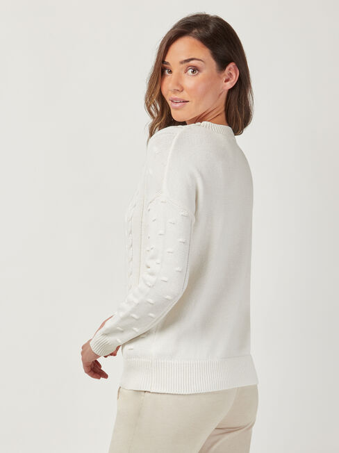 Abby Bobble Knit, White, hi-res