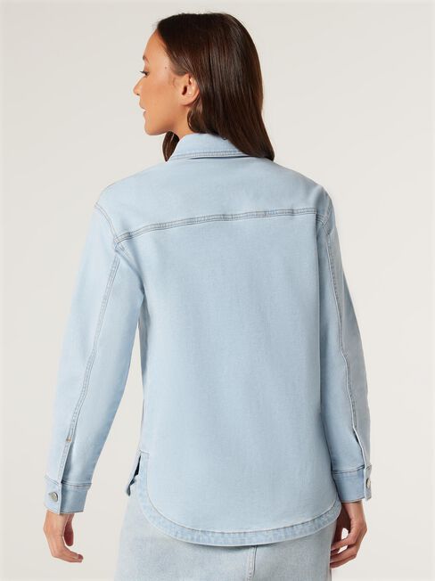 Callie Denim Shacket, Light Blue, hi-res