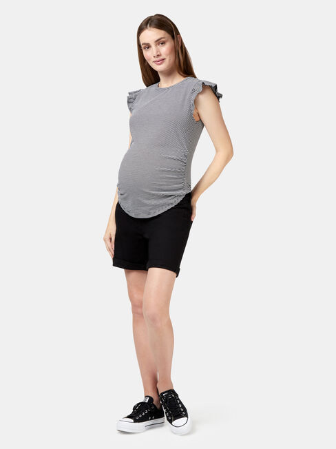 Isla Maternity Short, Black, hi-res