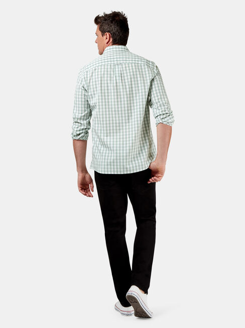 Knox Long Sleeve Check Shirt, Green, hi-res