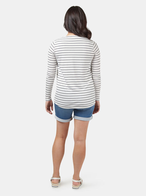 Tina Maternity Tee, Stripe, hi-res