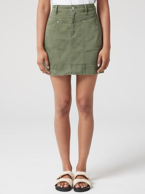 Nadia Denim Skirt, Green, hi-res