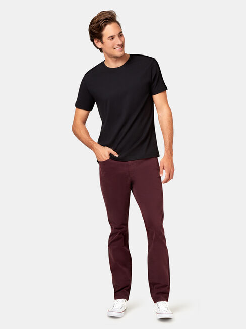 Slim Tapered Jeans Burgundy, Coloured, hi-res