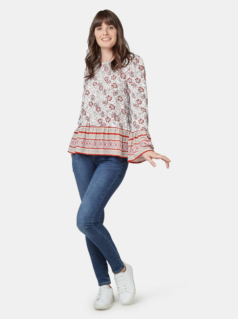 Kinsley Lace Detail Blouse, Multi, hi-res