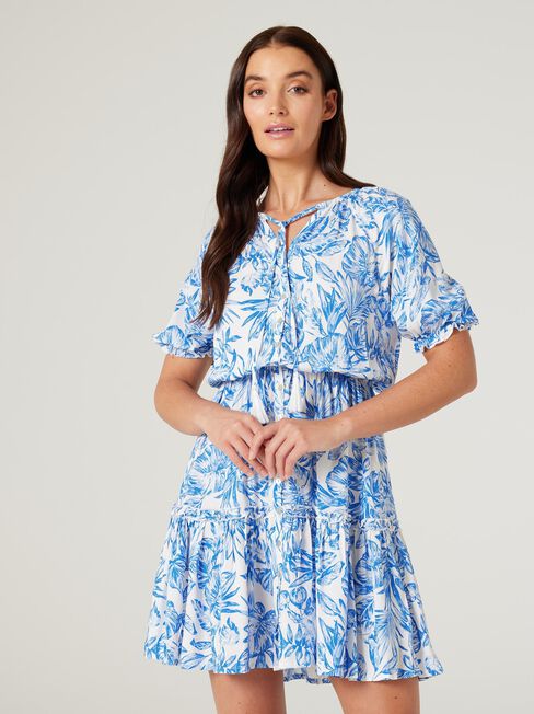 Camilla Dress, Blue Botanical, hi-res