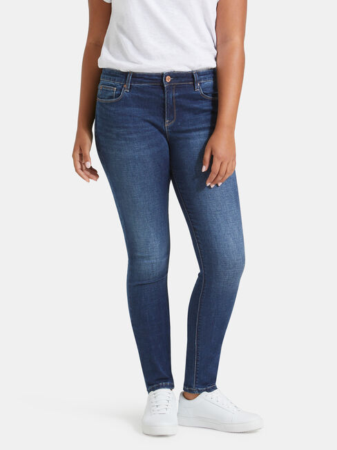 Skinny Jeans Mid Vintage, Mid Indigo, hi-res