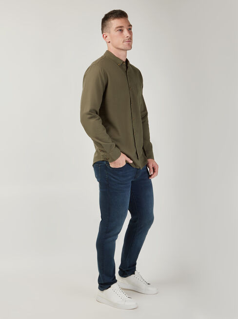 Ainsley Brushed Shirt, Green, hi-res