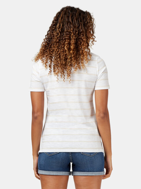 Essential V-Neck Tee, Stripe, hi-res