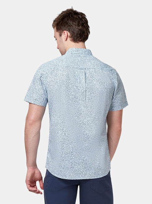 Coby Short Sleeve Print Shirt, Blue, hi-res