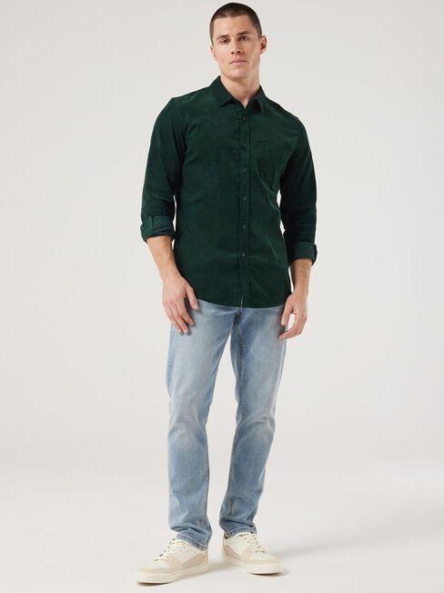 Jamie Corduroy Long Sleeve Shirt, Green, hi-res