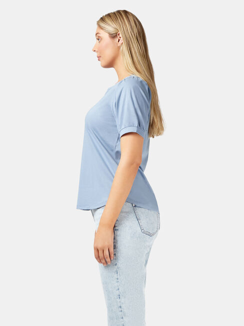 Willow Puff Sleeve Top, Blue, hi-res