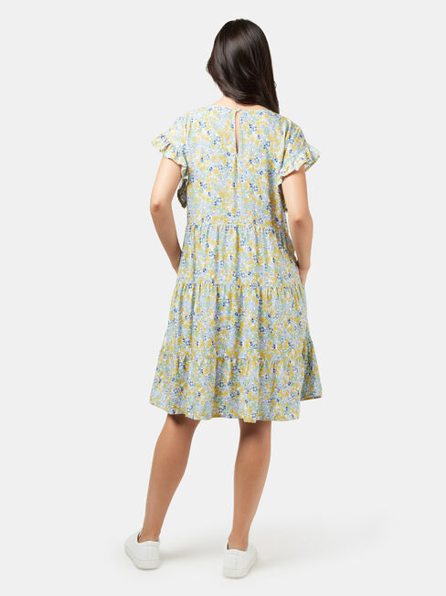 Aimee Tiered Mini Dress, Green, hi-res