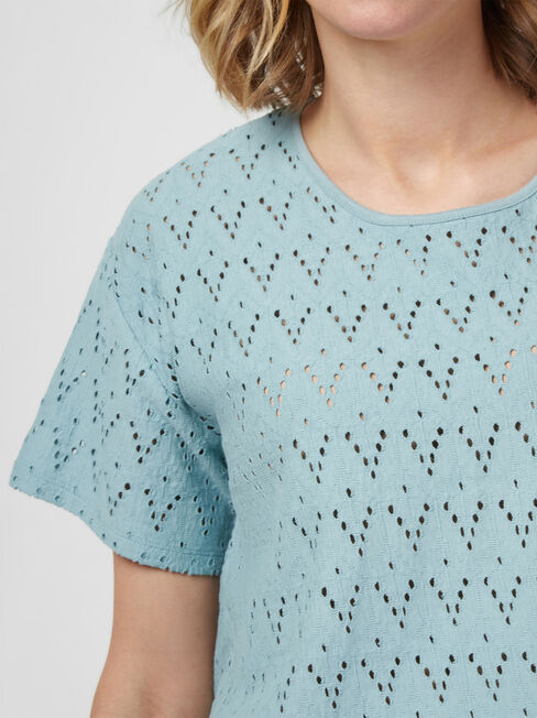 Alexa Cotton Tee, Blue, hi-res
