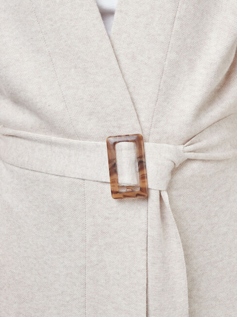 Karina Belted Longline Coatigan, Brown, hi-res