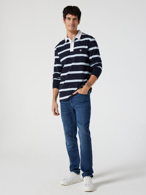 LS Rino Stripe Rugby Polo, Ink Multi Stripe, hi-res