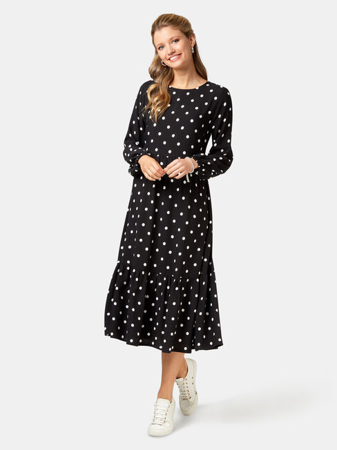 Tory Tiered Midi Dress, Multi, hi-res