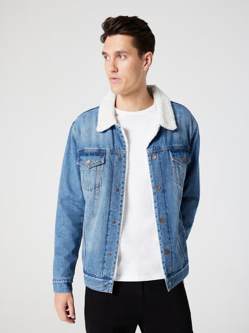 Dallas Sherpa Denim Jacket, Light Vintage, hi-res