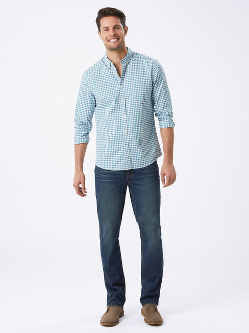 Slim Bootcut Jeans Indigo Ink, Mid Indigo, hi-res