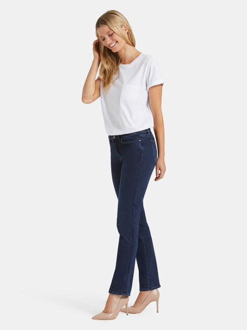 Slim Straight Jeans Deep Sea Blue, Dark Indigo, hi-res
