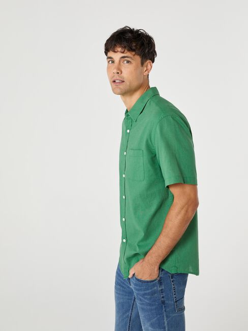 SS Eli Textured Shirt, Green, hi-res