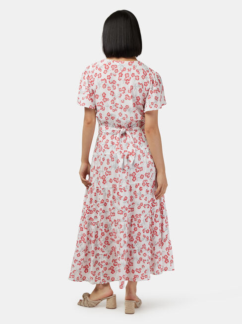 Belinda Maxi Tie Front Dress, Print, hi-res