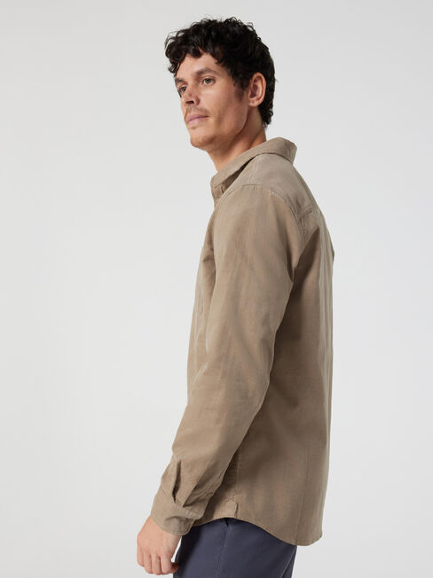 Jamie Corduroy Long Sleeve Shirt, Dark Stone, hi-res