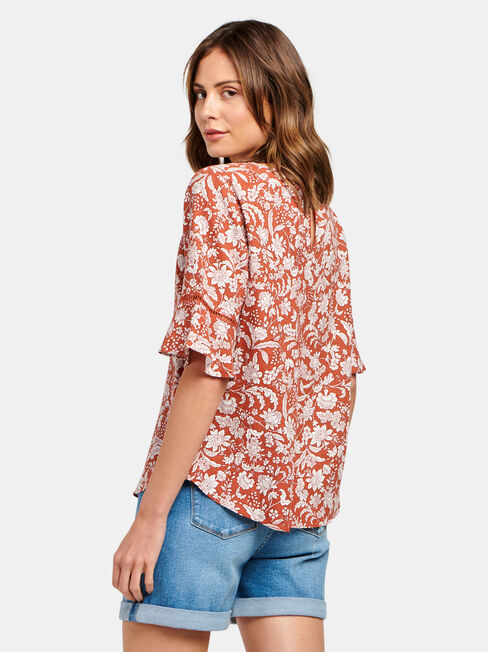 Cora Linen Blend Top, Black, hi-res