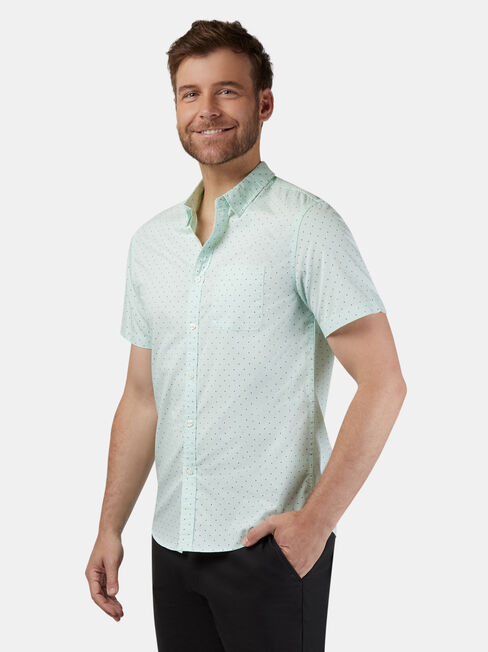 Mercer Short Sleeve Print Shirt, Green, hi-res