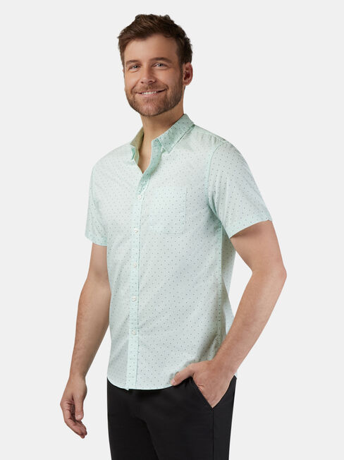 Mercer Short Sleeve Print Shirt, Green, hi-res