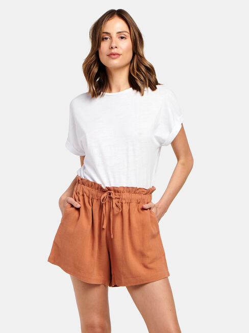 Joanna Core Linen Blend Short, Red, hi-res