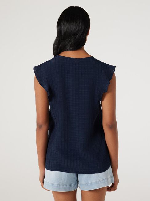 Fia Flutter Sleeve Top, Ink, hi-res