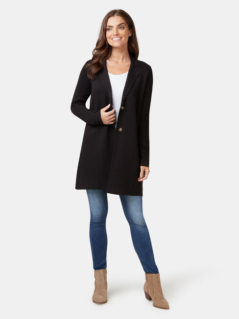 Billy Blazer Coatigan, Black, hi-res