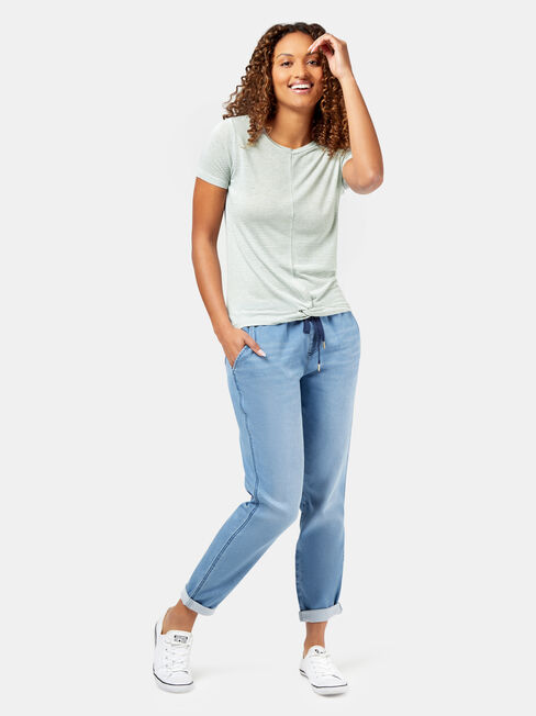 Nia Knot Front Tee, Stripe, hi-res