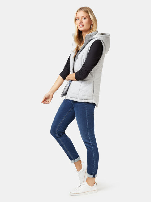 Bella Padded Vest, Grey, hi-res