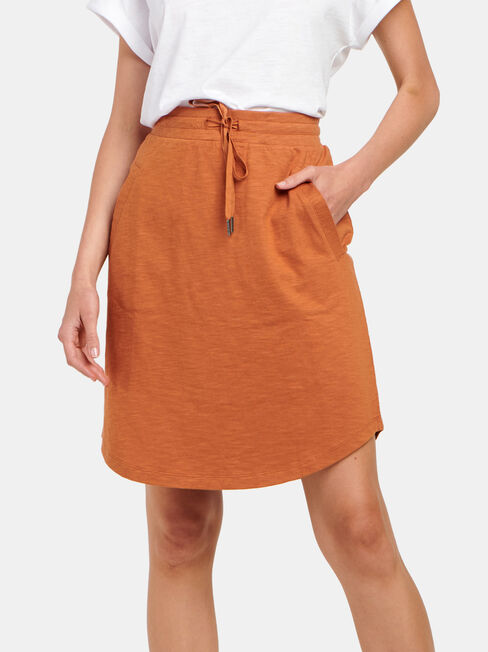 Julie Jersey Slub Skirt, Red, hi-res
