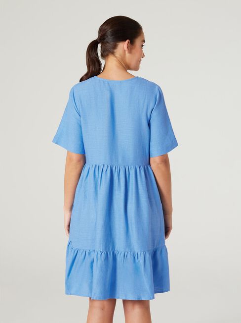 Billie Button Down Smock Dress, Sapphire, hi-res