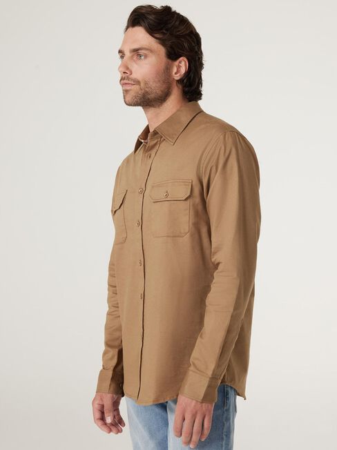 Colton Utility Long Sleeve Shirt, Tobacco, hi-res