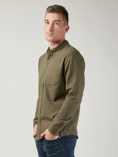 Ainsley Brushed Shirt, Green, hi-res