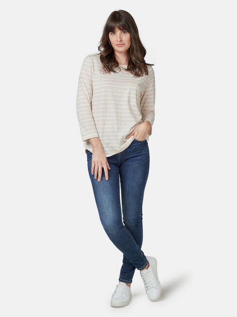 Boat Neck Pocket Tee, Sandwash, hi-res