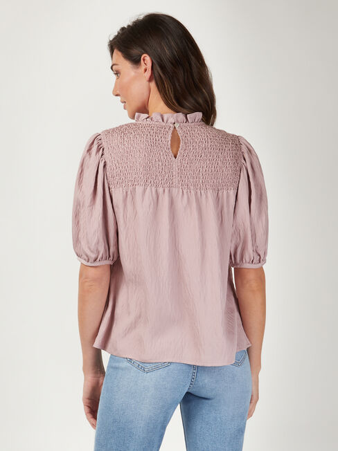 Francesca Puff Sleeve Top, Purple, hi-res