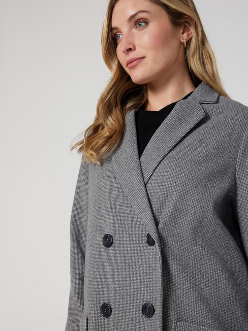 Sarah Longline Coat, Grey Marle, hi-res