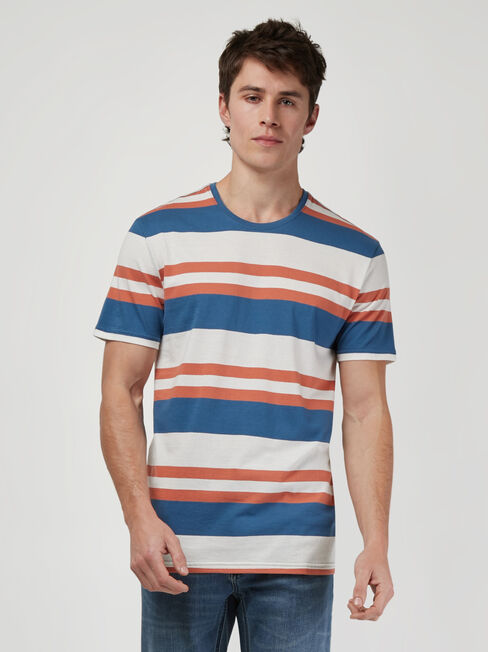 SS Paxton Stripe Crew Tee, Blue, hi-res