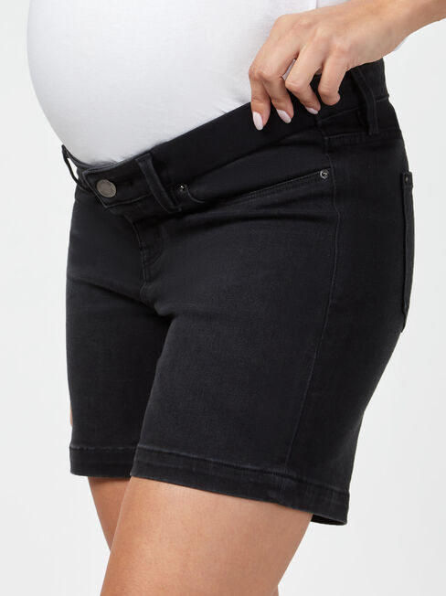 Kari Maternity Bermuda Short, Black, hi-res