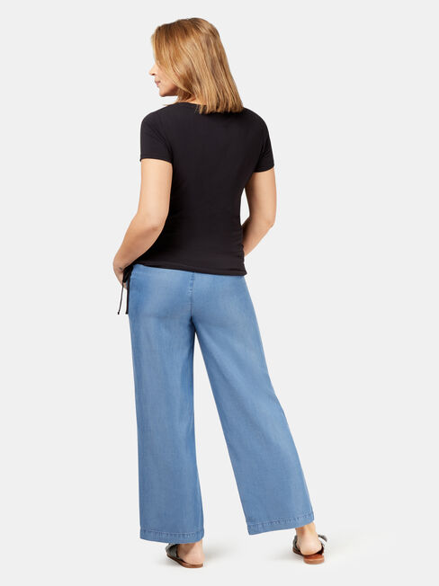 Alana Chambray Maternity Pants, Blue, hi-res