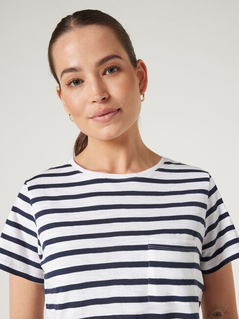 Essential Slub Pocket Tee, Nautical Stripe, hi-res