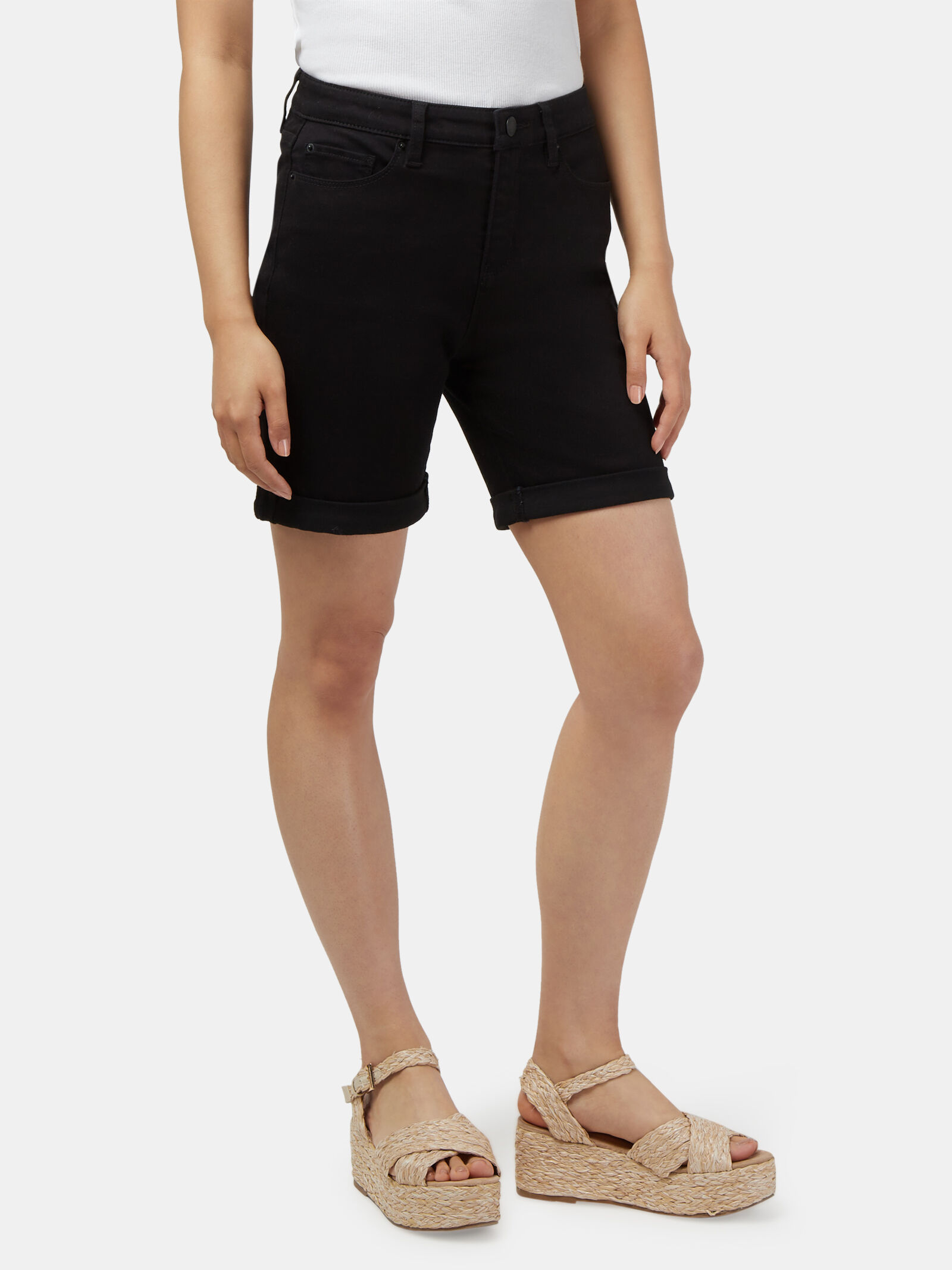 Ladies black bermuda shorts on sale