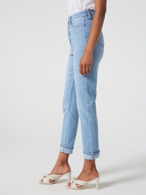 High Waisted Tapered Jeans, Light Vintage, hi-res